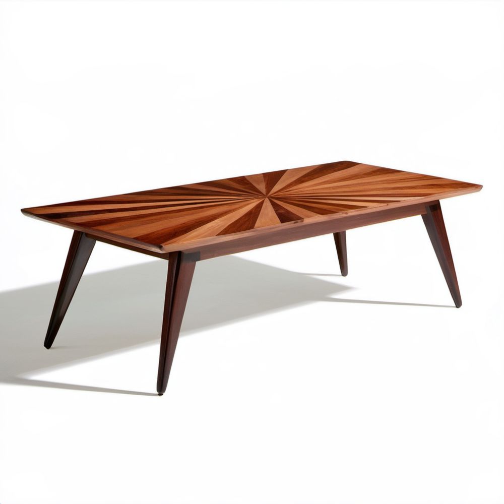 Prostokątny drewniany stolik kawowy orzechowy z blatem fornirowanym 120 x 60 x 45 cm