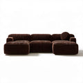 Trzyosobowa sofa brązowa ze sztruksu 290 x 105 x 72 cm