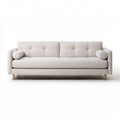 Kremowa sofa trzyosobowa z tapicerką bouclé z poliestru, 220 x 90 x 85 cm