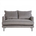 Dwuosobowa sofa z tkaniny sztruksowej, szara, 160 x 90 x 85 cm