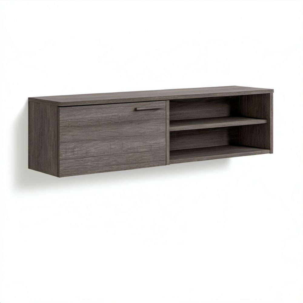 Wisząca szafka RTV z płyty wiórowej, ciemnoszara, 120 × 30 × 30 cm
