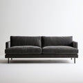 Sofa dwuosobowa grafitowa z tkaniny sztruksowej, 200 x 88 x 84 cm