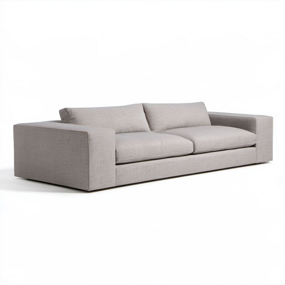 Trzyosobowa sofa tapicerowana tkaniną jasnoszara 230 x 95 x 78 cm