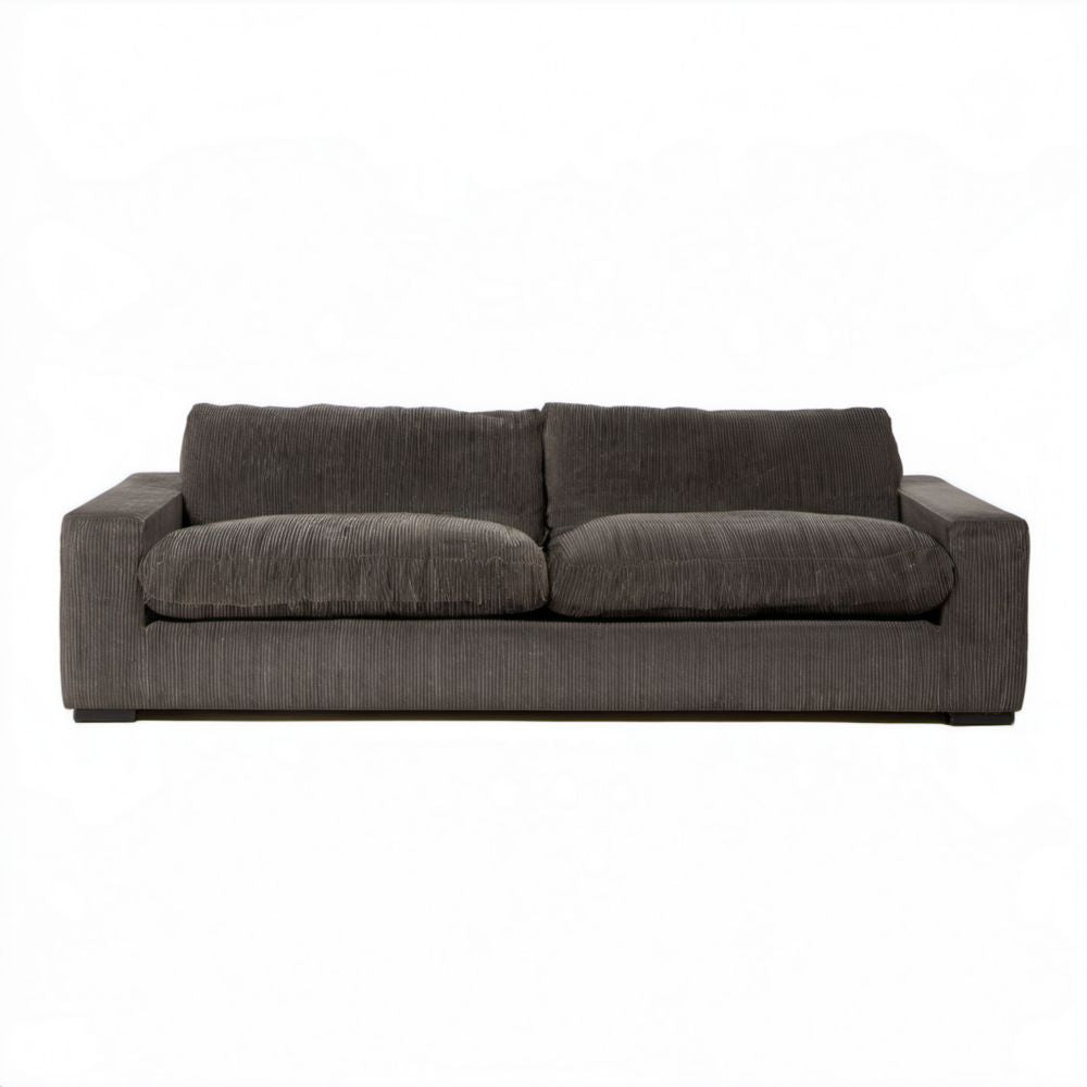 Dwuosobowa sofa ze sztruksu ciemnoszara 180 x 90 x 82 cm