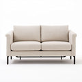 Beżowa dwuosobowa sofa z tkaniny poliestrowej 152 x 82 x 84 cm