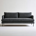 Dwuosobowa sofa szara z poliestrową tapicerką sztruksową 180 x 85 x 82 cm