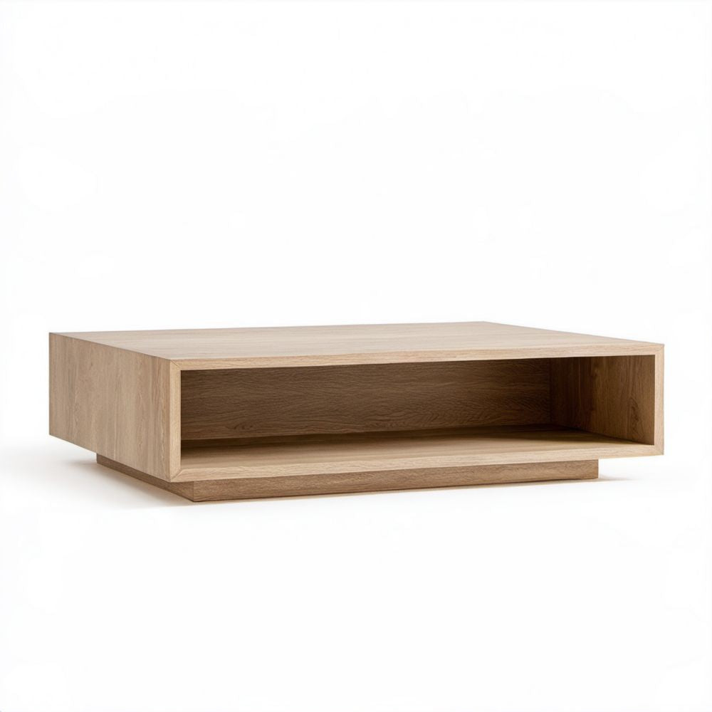 Prostokątny stolik kawowy z półką, dębowy MDF fornirowany, 120 x 60 x 35 cm