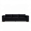 Czarna trzyosobowa sofa welurowa 230 x 95 x 85 cm