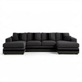 Sofa narożna w kształcie U z tkaniny grafitowo-czarna 310 x 165 x 85 cm
