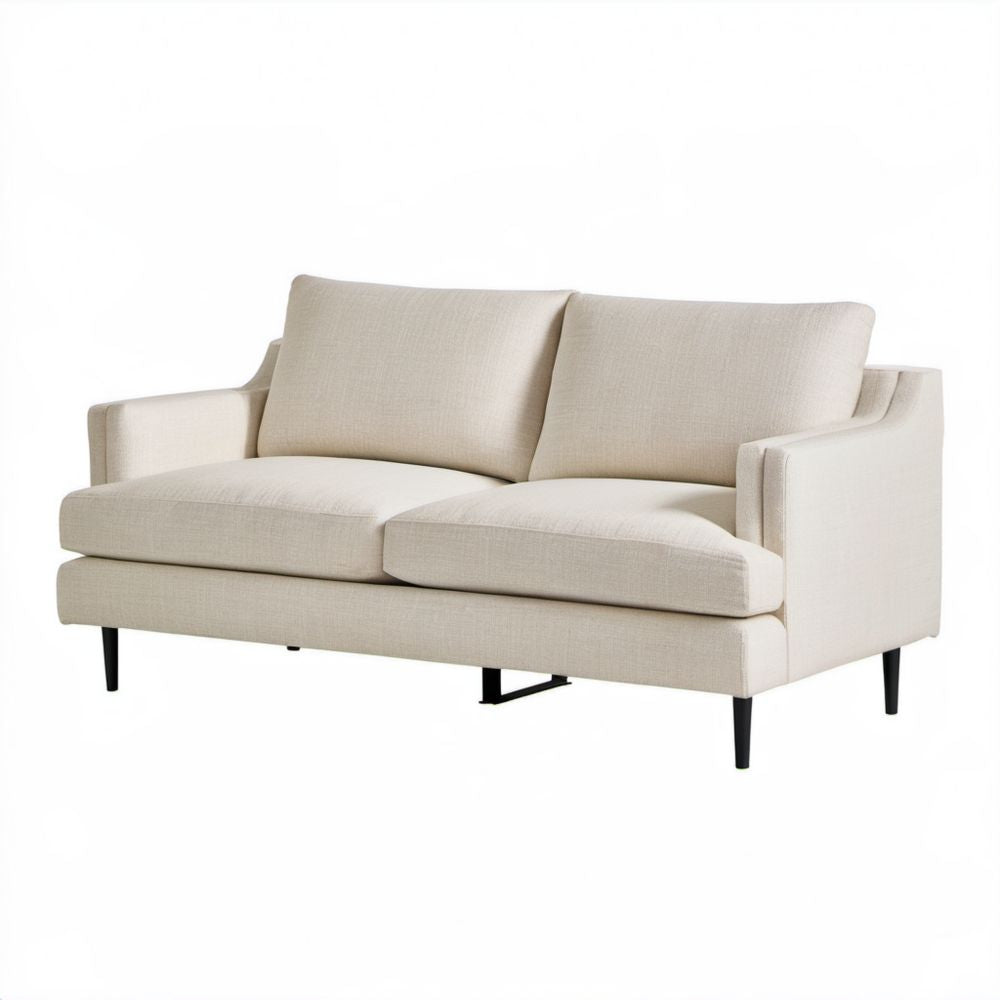 Sofa 2-osobowa kremowa z tkaniny, 160 x 90 x 85 cm