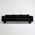 Czarna sofa trzyosobowa z poliestru 240 × 95 × 80 cm