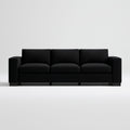 Czarna sofa trzyosobowa z tapicerką poliestrową 230 x 90 x 82 cm